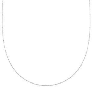 Italian Rhodium Over Sterling Silver Cube Diamond-cut Chain Necklace 24"